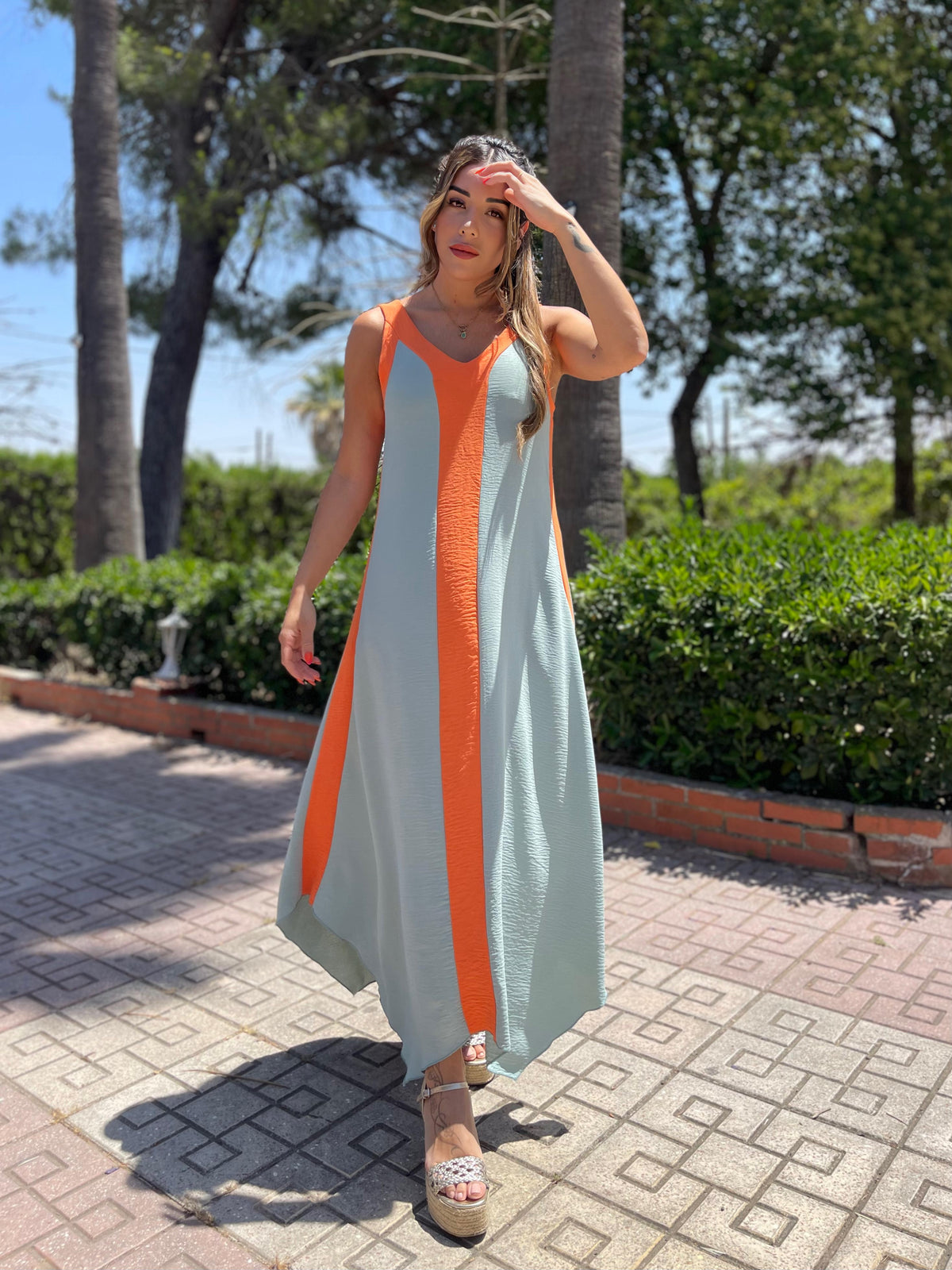 Vestido bicolor